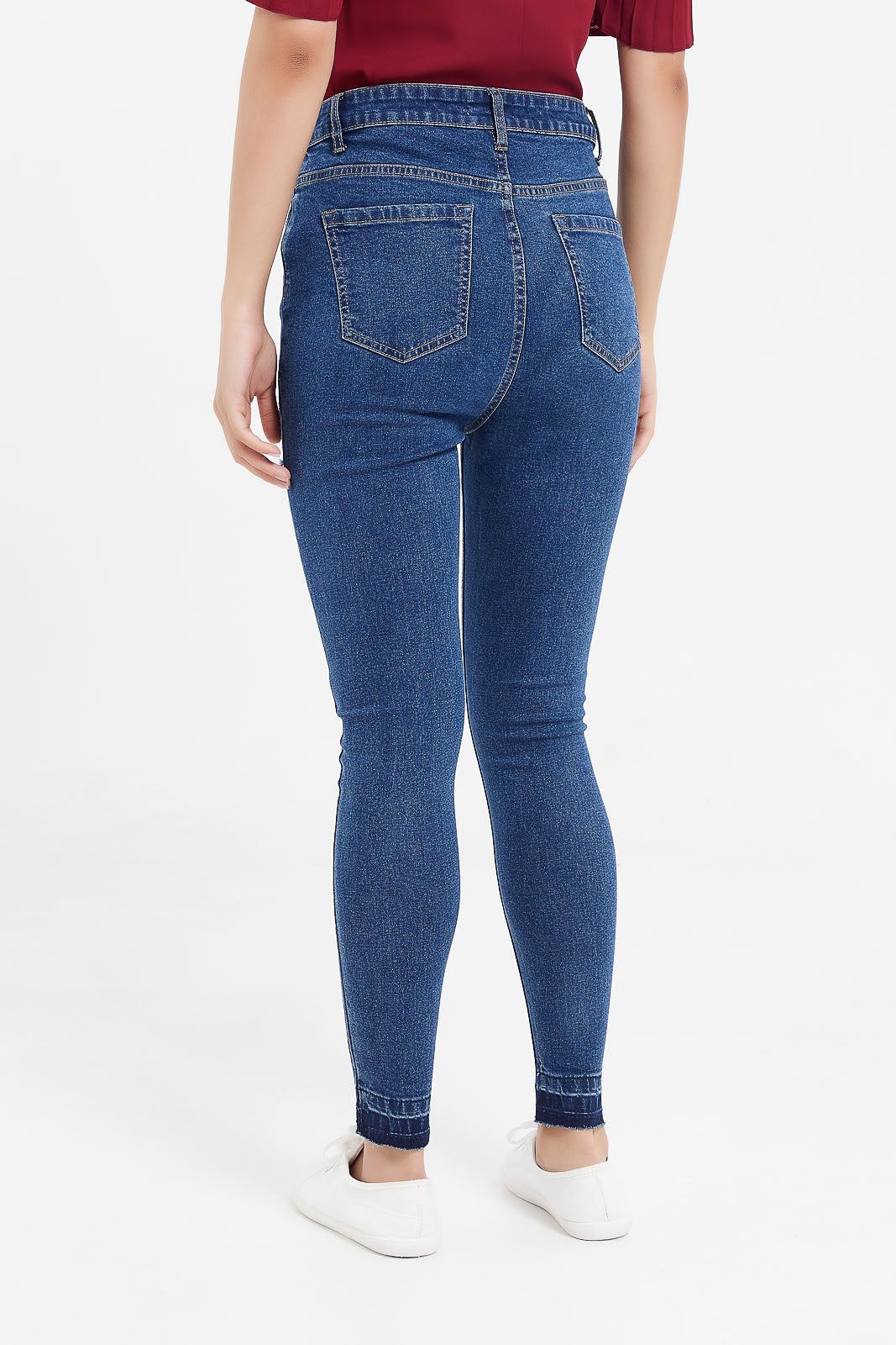 Women Blue High Waist Skinny Fit Jeans sold by Redtag product image thumbnail 3