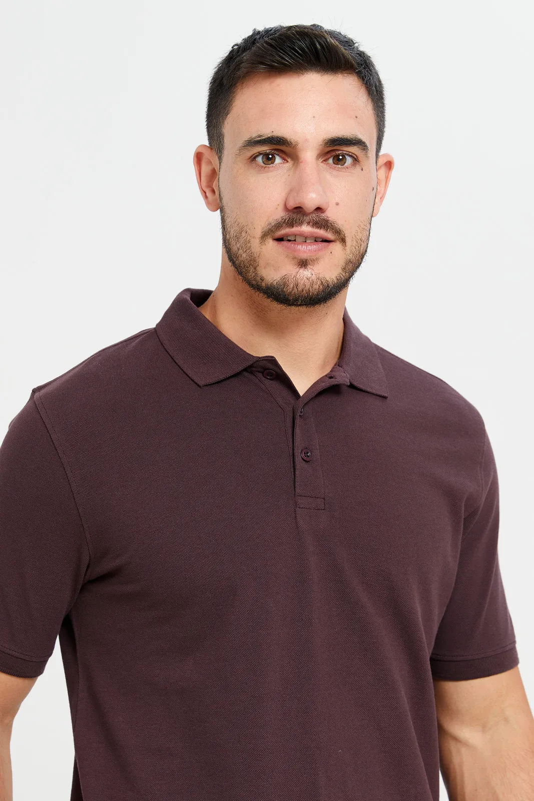 Men Burgundy Polo Shirt sold by Redtag product image thumbnail 4