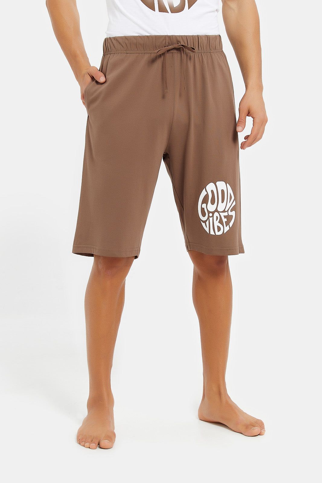 Men White Shorts Pyjama Set (2 Piece) sold by Redtag product image thumbnail 3