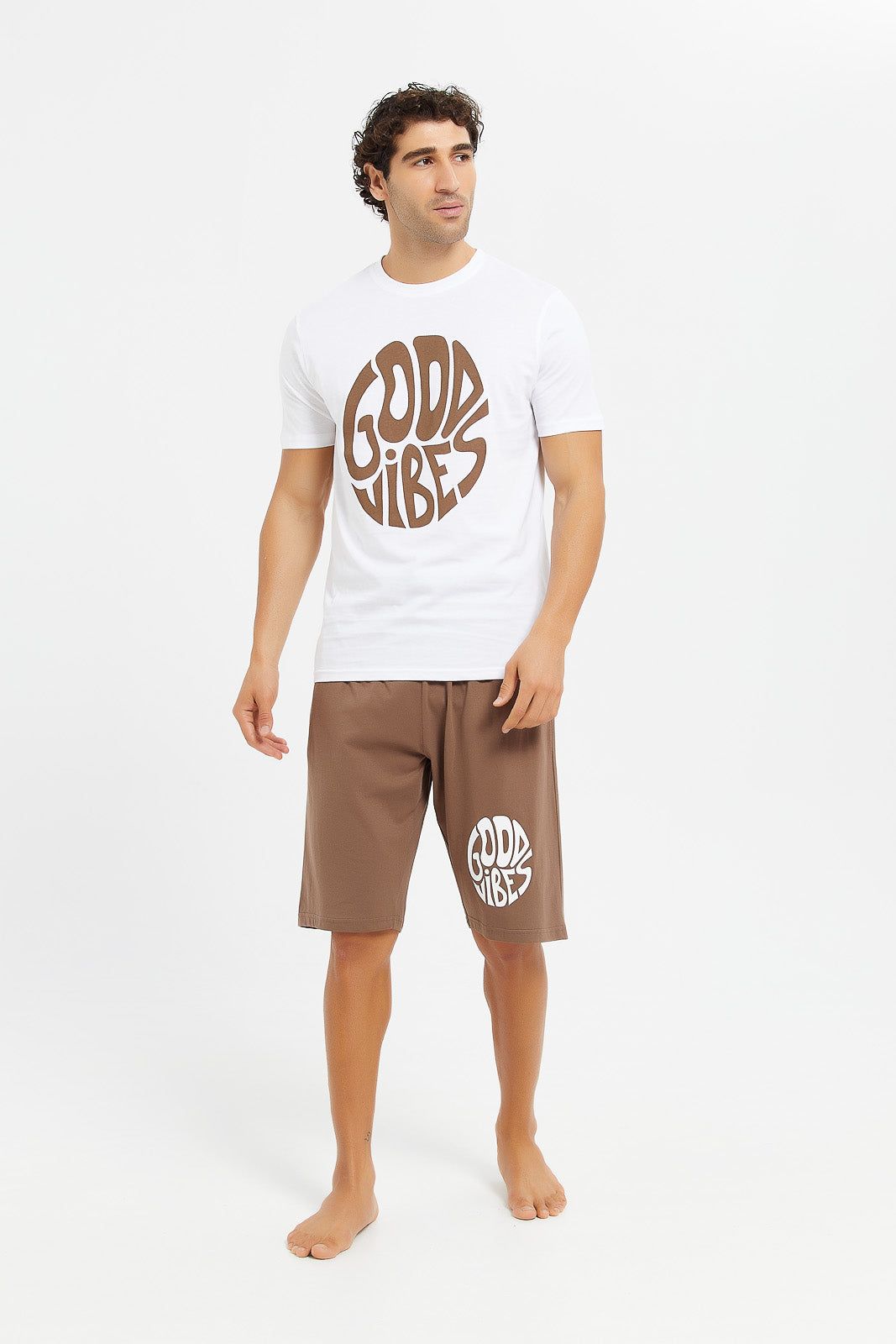 Men White Shorts Pyjama Set (2 Piece) sold by Redtag