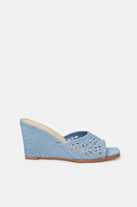 Women Blue Denim Cutout Wedge sold by Redtag