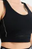 Women Black Sports Bra With Reflector sold by Redtag