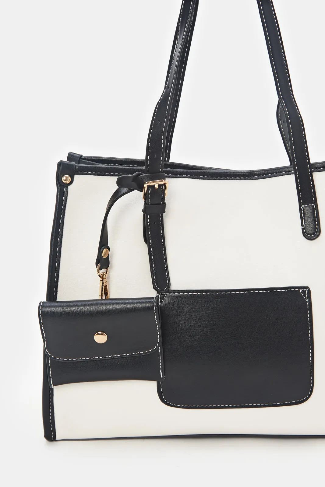 Women White Tote Bag With a Pouch sold by Redtag product image thumbnail 2