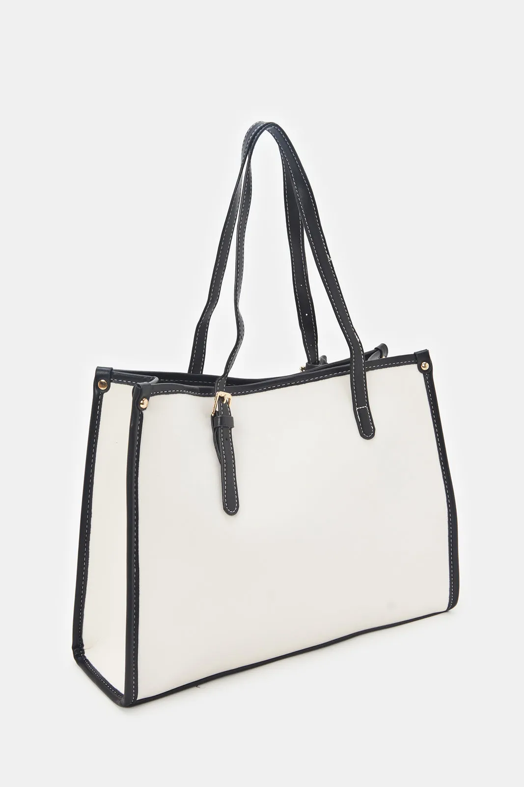 Women White Tote Bag With a Pouch sold by Redtag