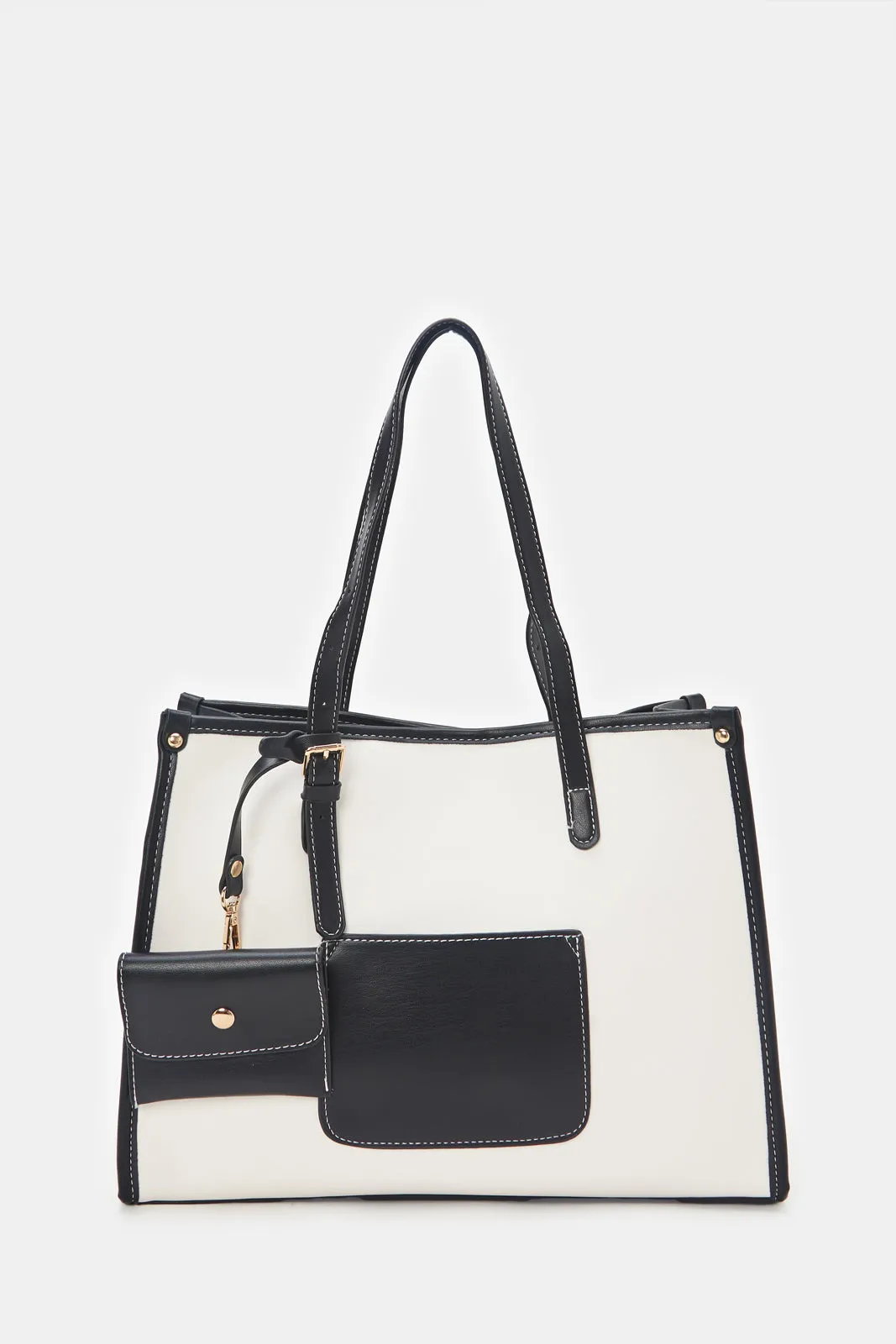 Women White Tote Bag With a Pouch sold by Redtag product image thumbnail 4