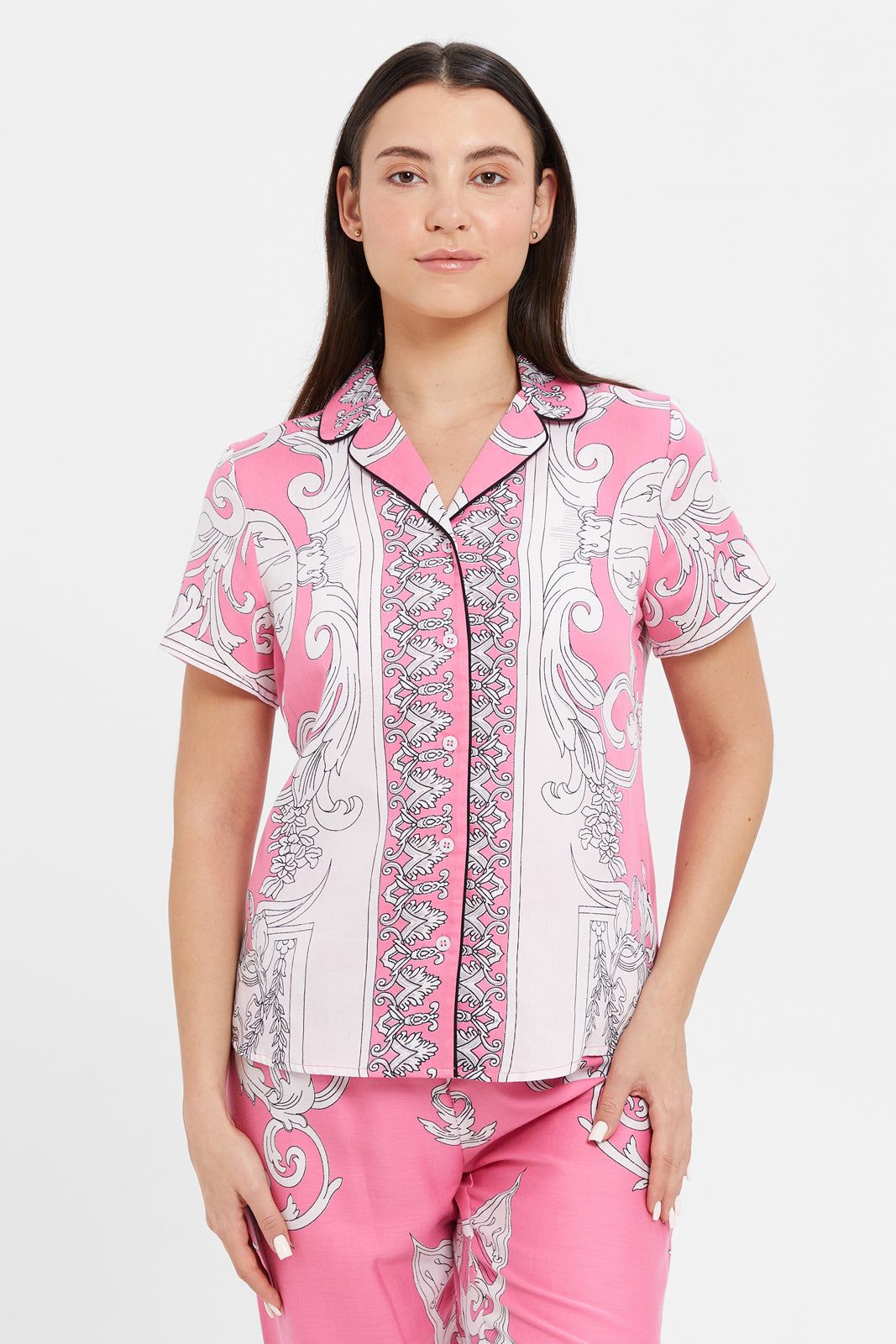 Women Pink Printed Pyjama Set (2 Piece) sold by Redtag product image thumbnail 2