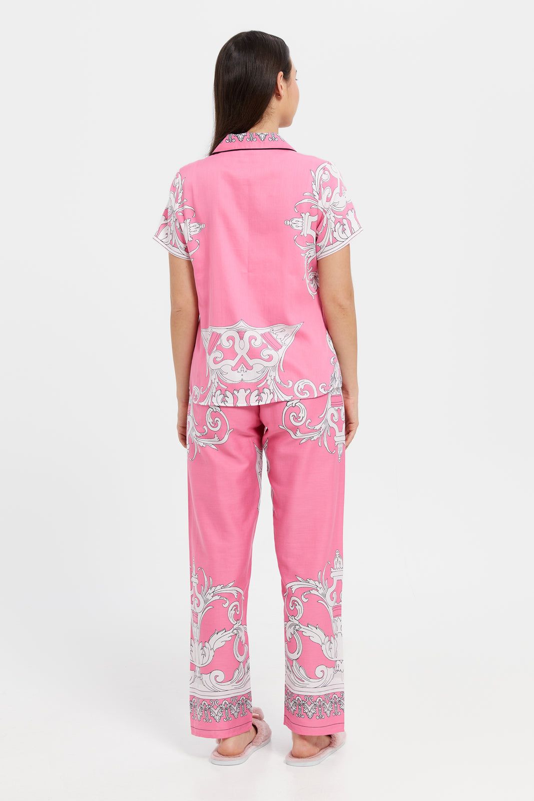 Women Pink Printed Pyjama Set (2 Piece) sold by Redtag product image thumbnail 4