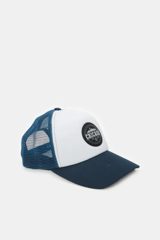 Men White And Navy Cap sold by Redtag