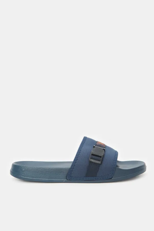 Men Navy Buckle Slide sold by Redtag