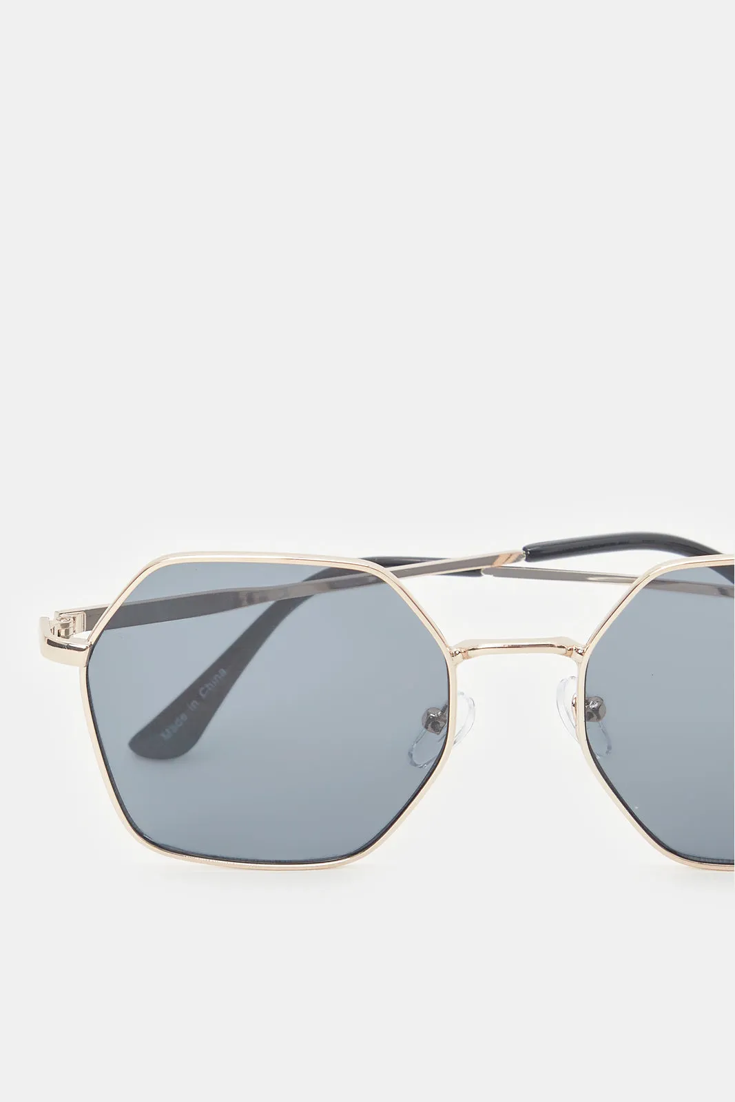 Men Black Hexagonal Sunglasses sold by Redtag product image thumbnail 4