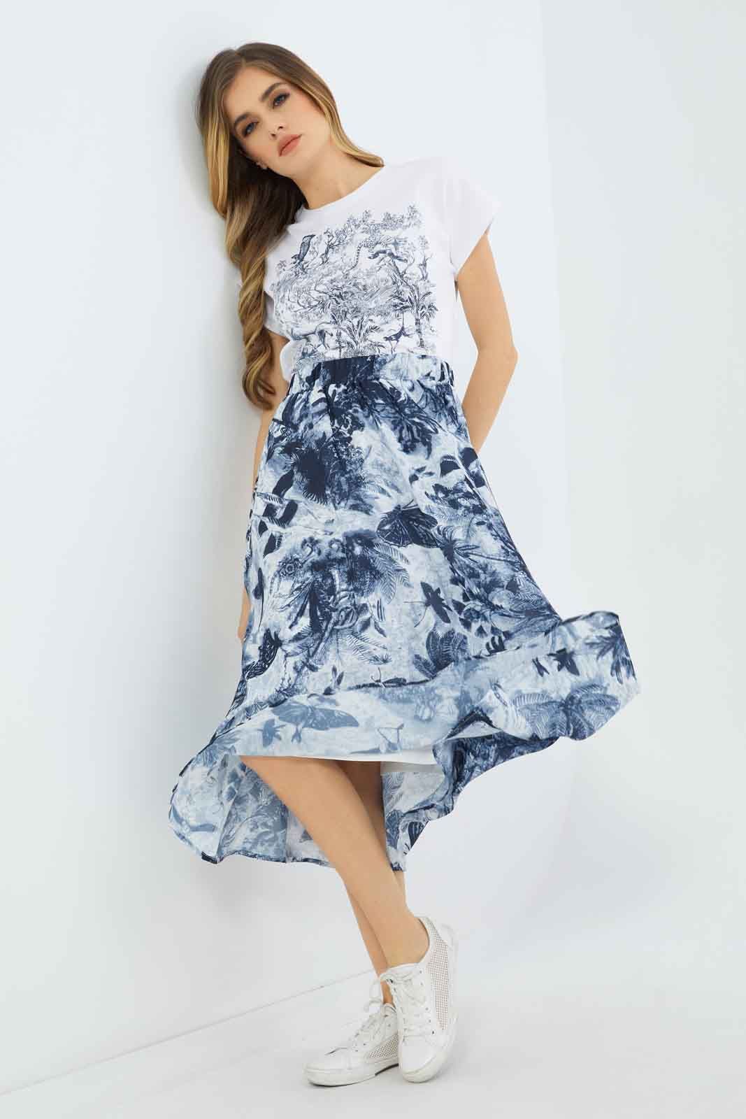 Women White And Navy T-Shirt sold by Redtag product image thumbnail 5