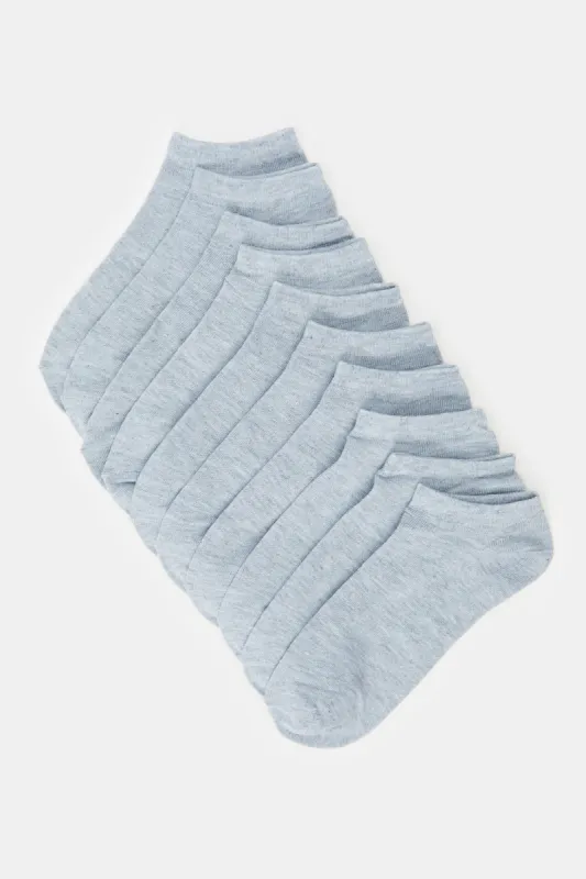Women White And Grey Basic Ankle Socks (Pack of 10) sold by Redtag