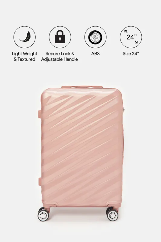 Pink Textured Trolley Luggage (24 Inch) sold by Redtag