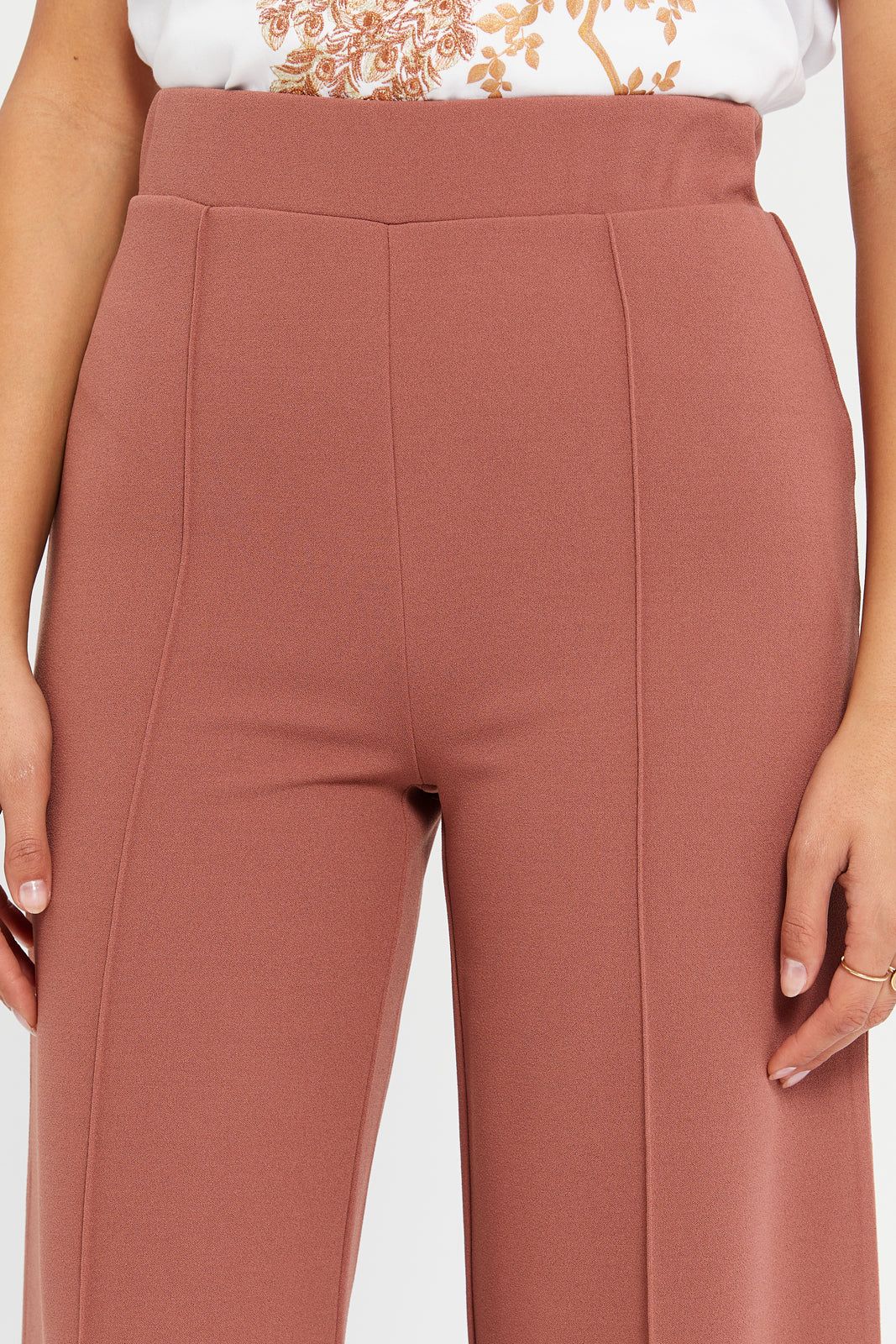 Women Taupe Wide Leg Trousers sold by Redtag product image thumbnail 4