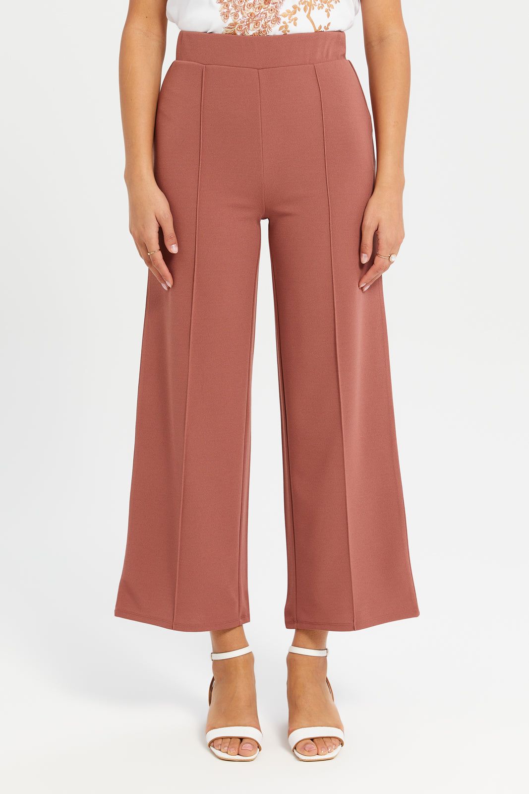 Women Taupe Wide Leg Trousers sold by Redtag