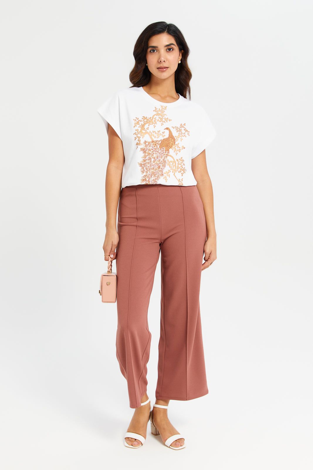 Women Taupe Wide Leg Trousers sold by Redtag product image thumbnail 2