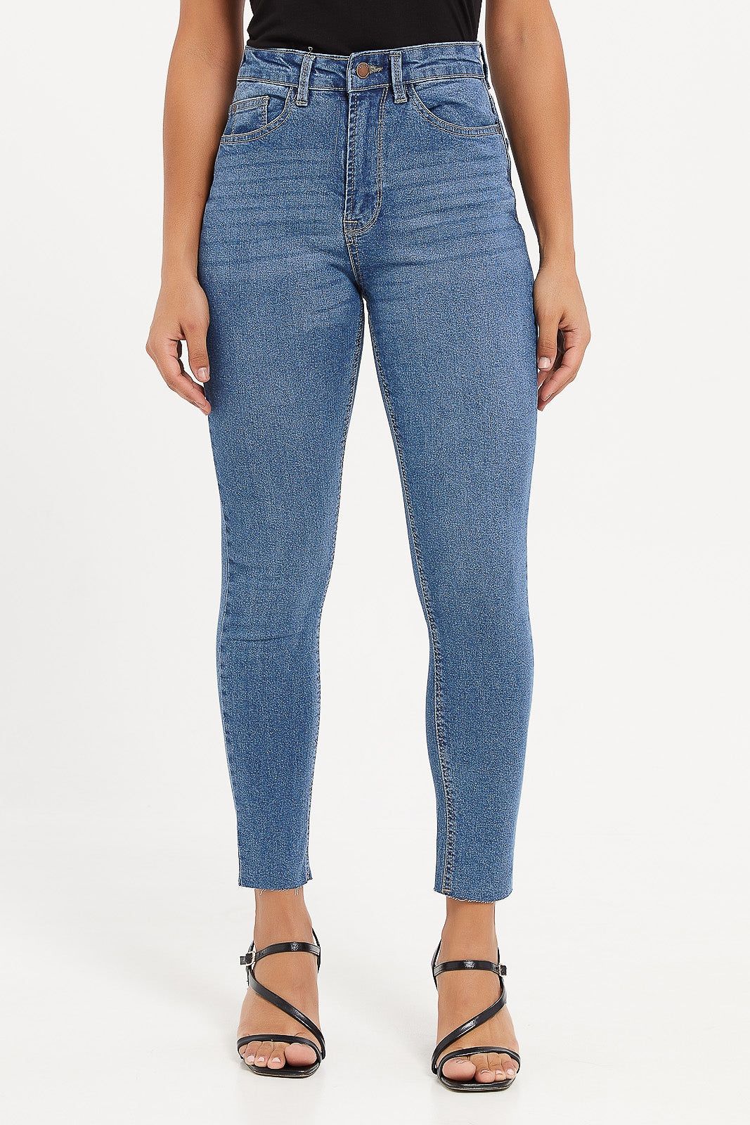 Women Blue High Waist Skinny Fit Jeans sold by Redtag