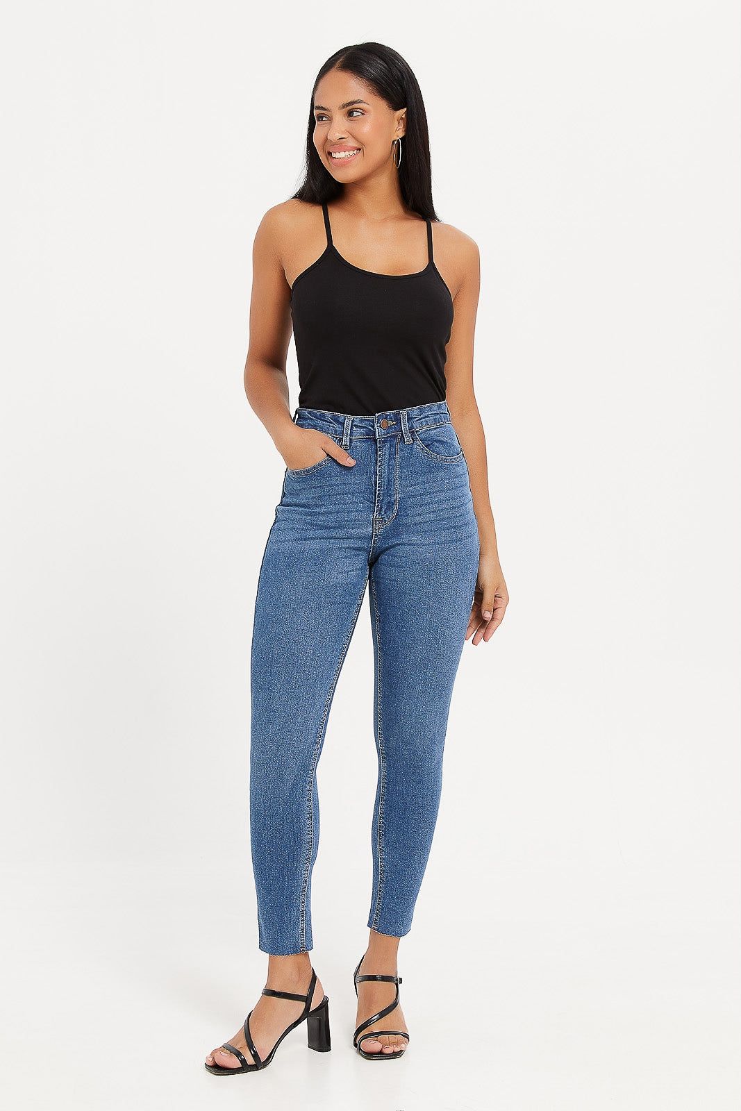 Women Blue High Waist Skinny Fit Jeans sold by Redtag product image thumbnail 2