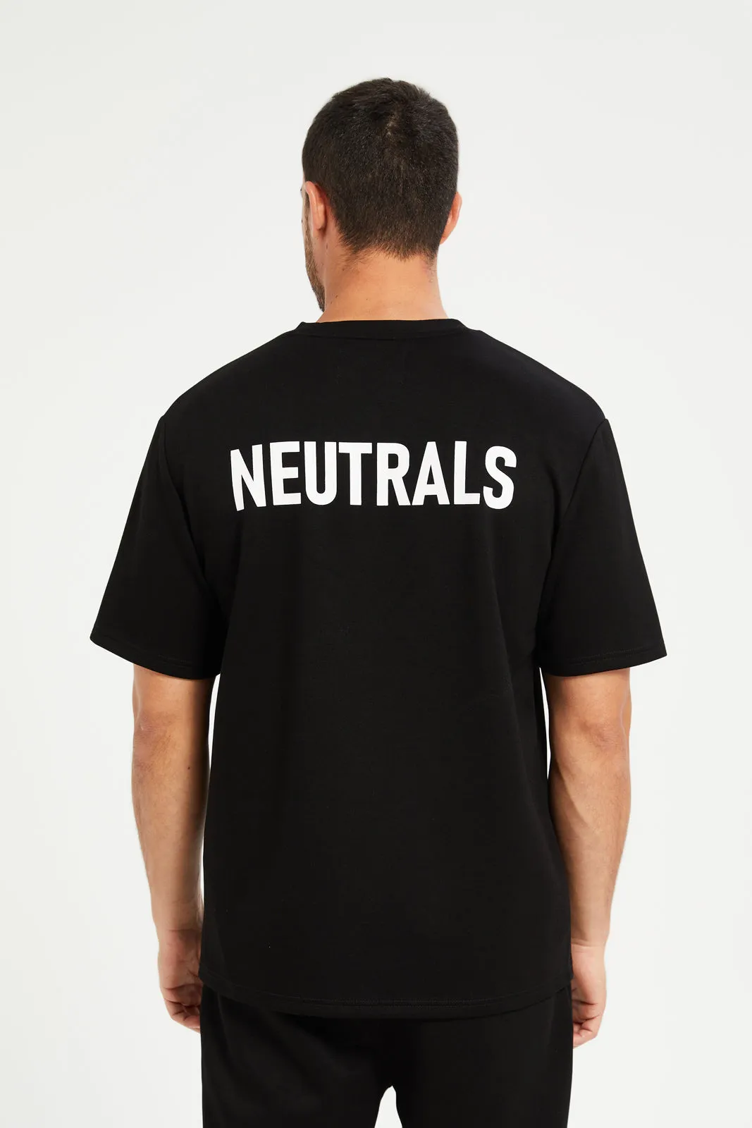 Men Black Back Print Active T-Shirt sold by Redtag product image thumbnail 3