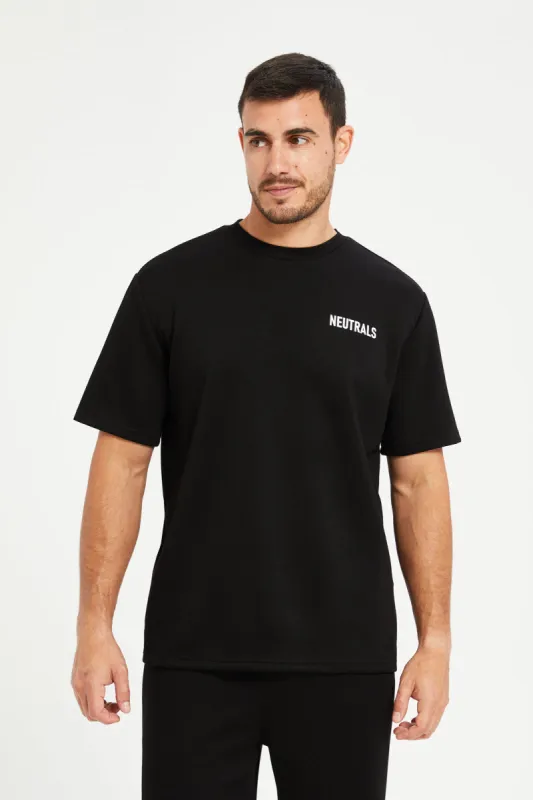 Men Black Back Print Active T-Shirt sold by Redtag