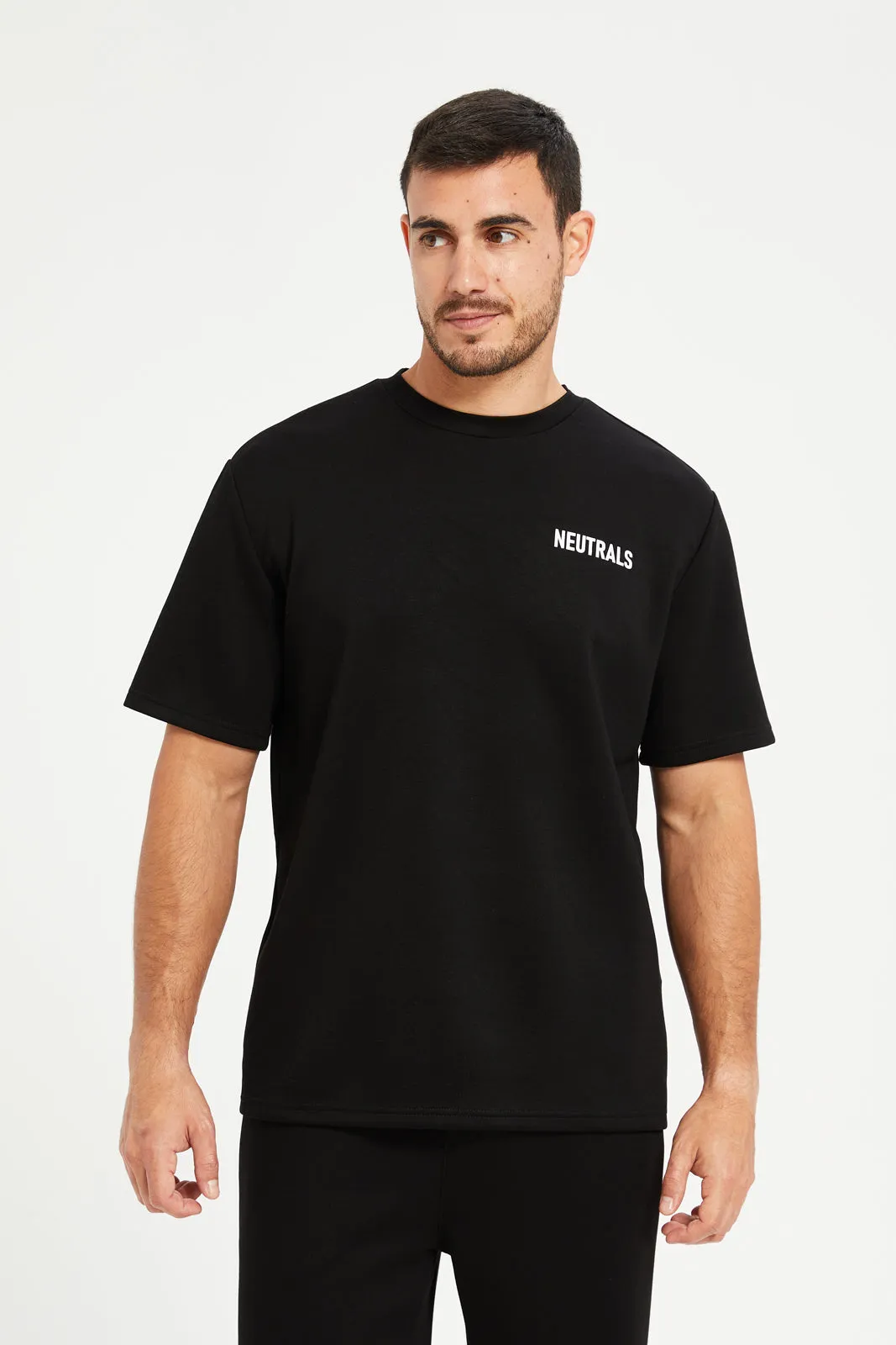 Men Black Back Print Active T-Shirt sold by Redtag
