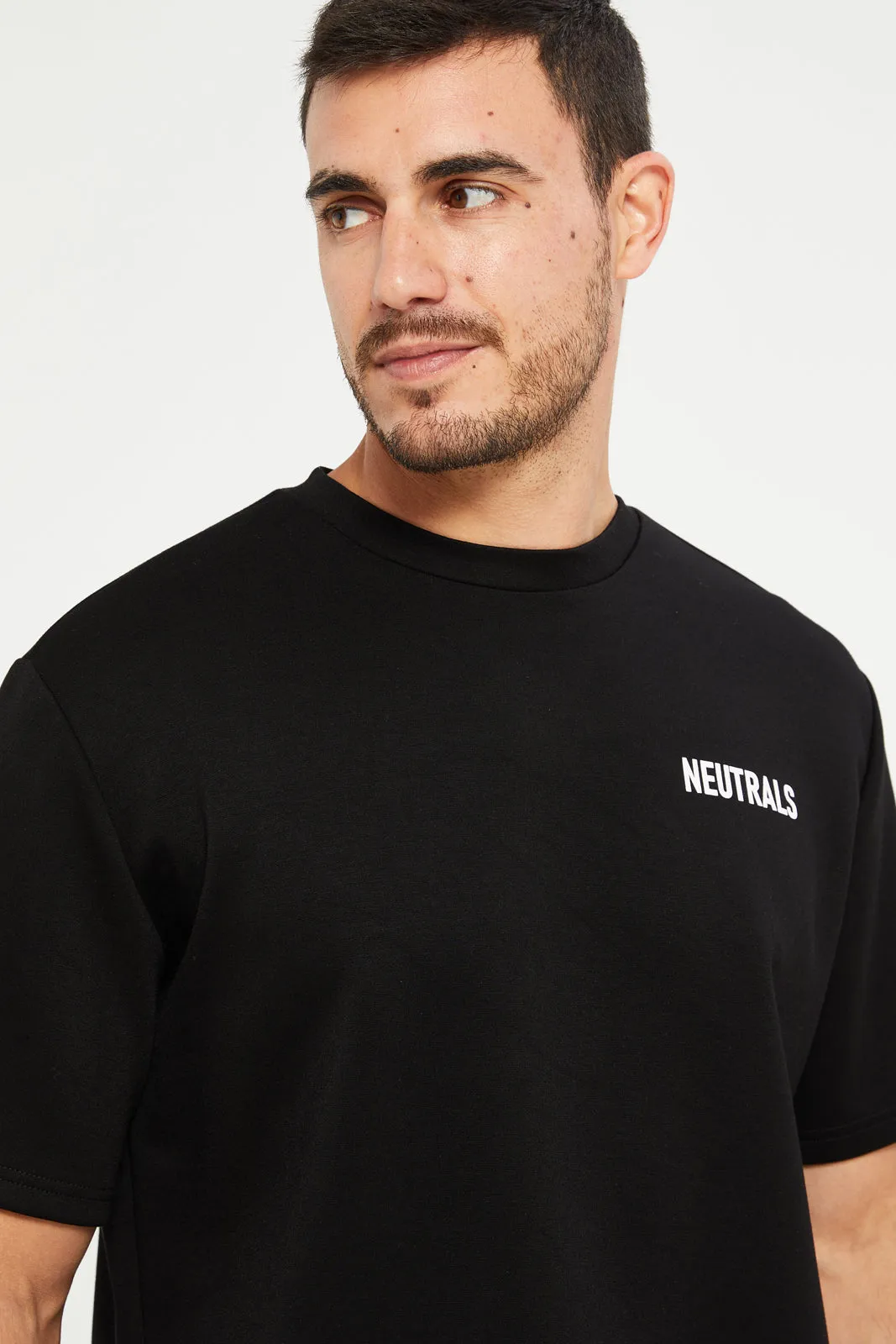 Men Black Back Print Active T-Shirt sold by Redtag product image thumbnail 4