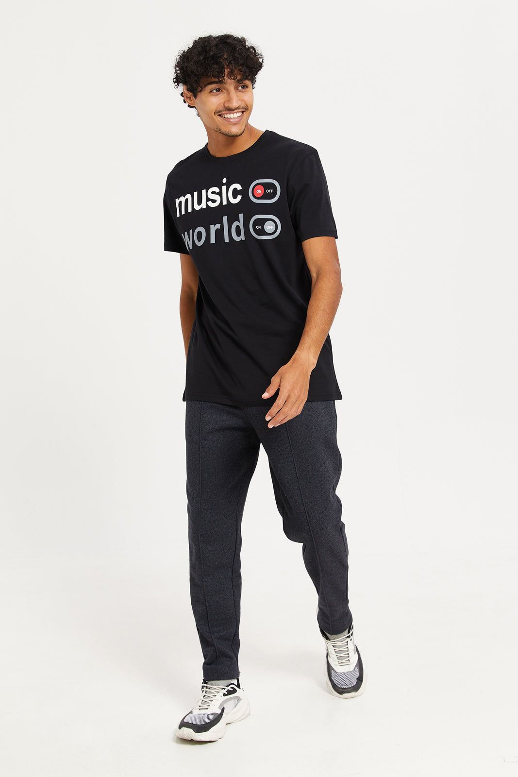 Men Black Graphic T-Shirt sold by Redtag product image thumbnail 2
