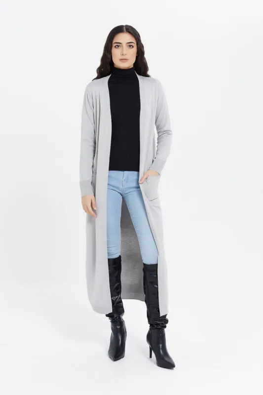 Women Grey Knitted Cardigan sold by Redtag