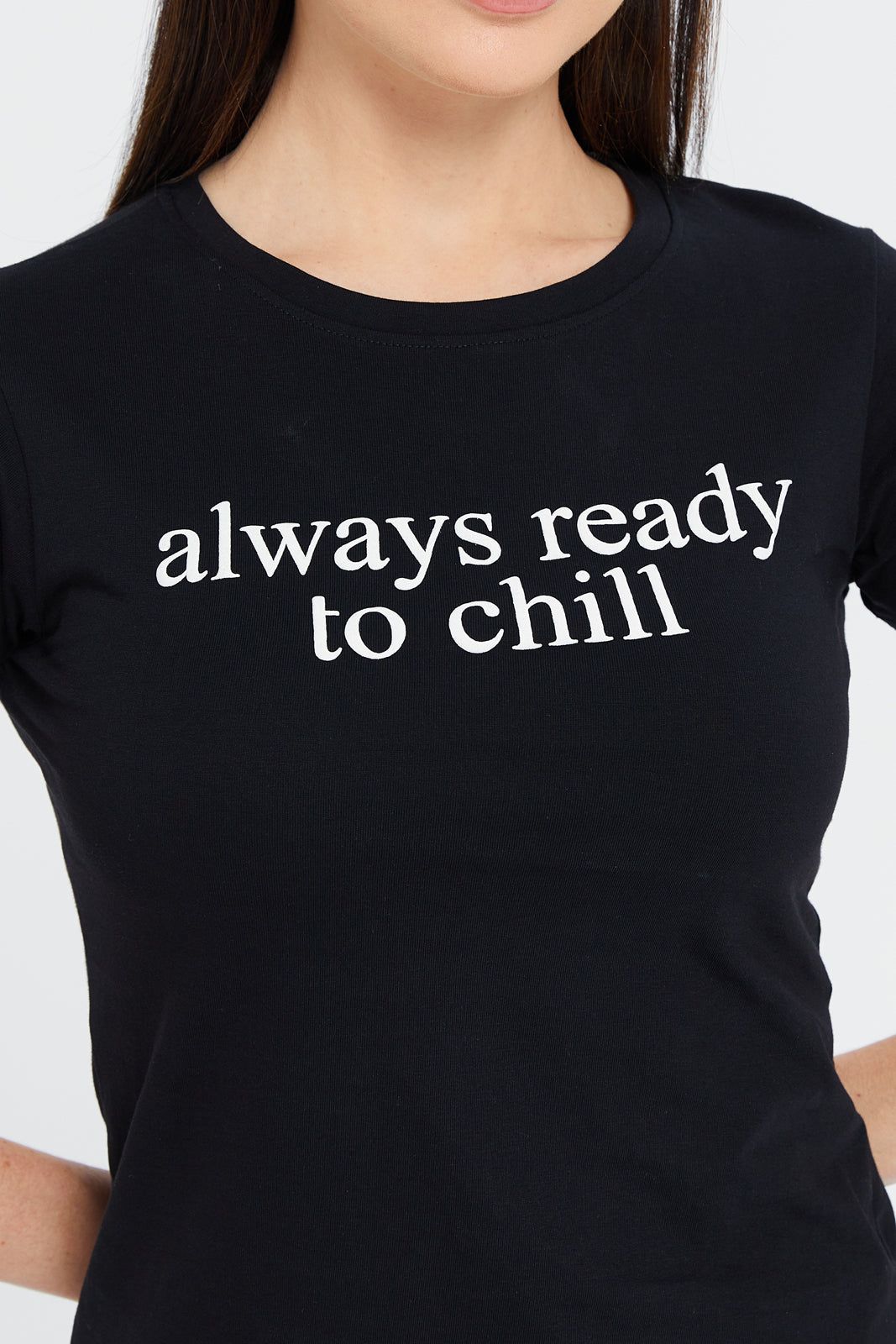 Women Black Chill Printed T-Shirt sold by Redtag product image thumbnail 4