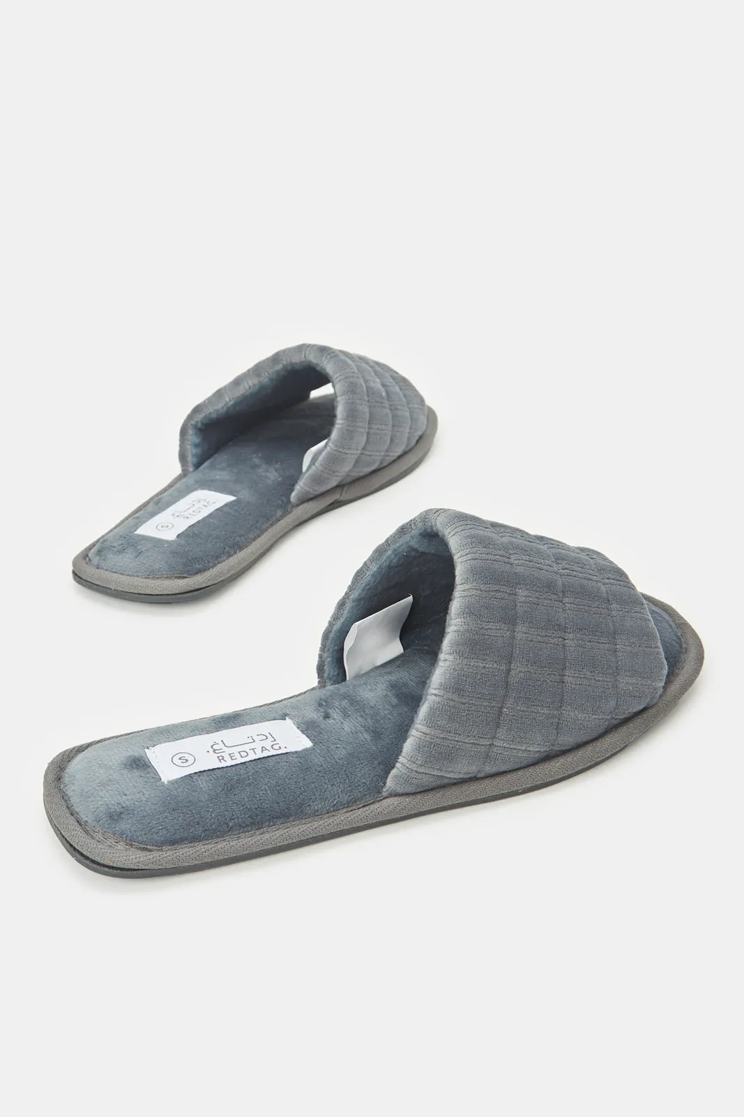 Women Grey Ribbed Textured Slippers sold by Redtag product image thumbnail 4