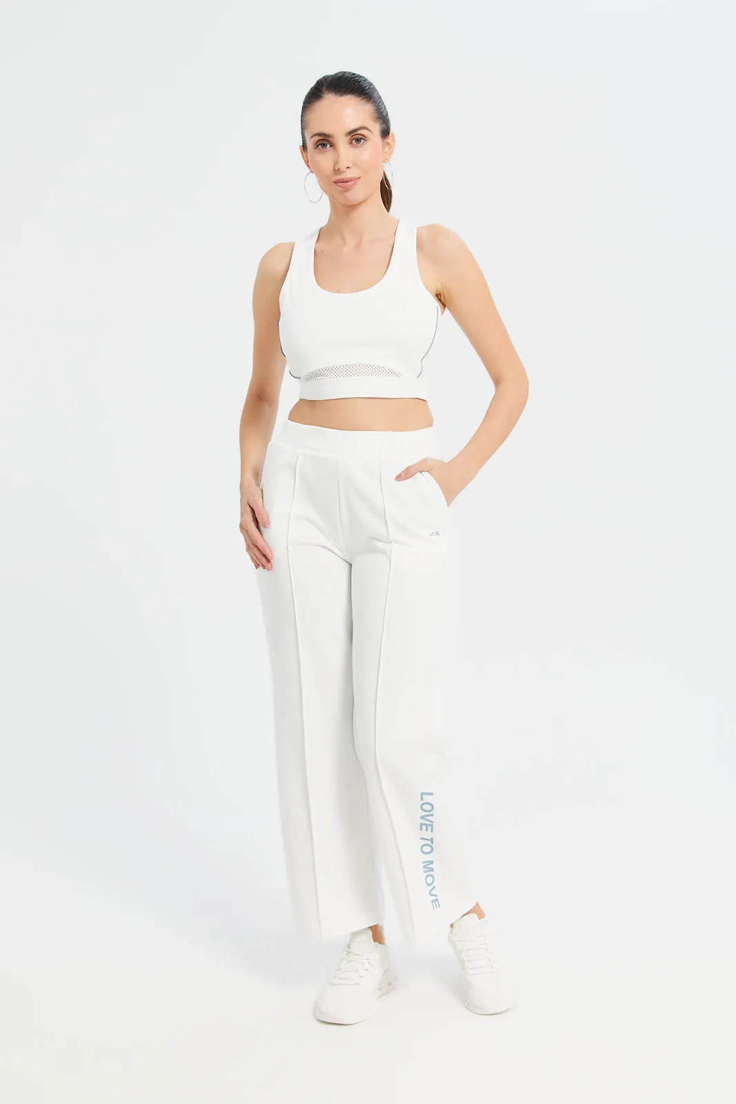 Women White Sports Bra With Reflector sold by Redtag product image thumbnail 4