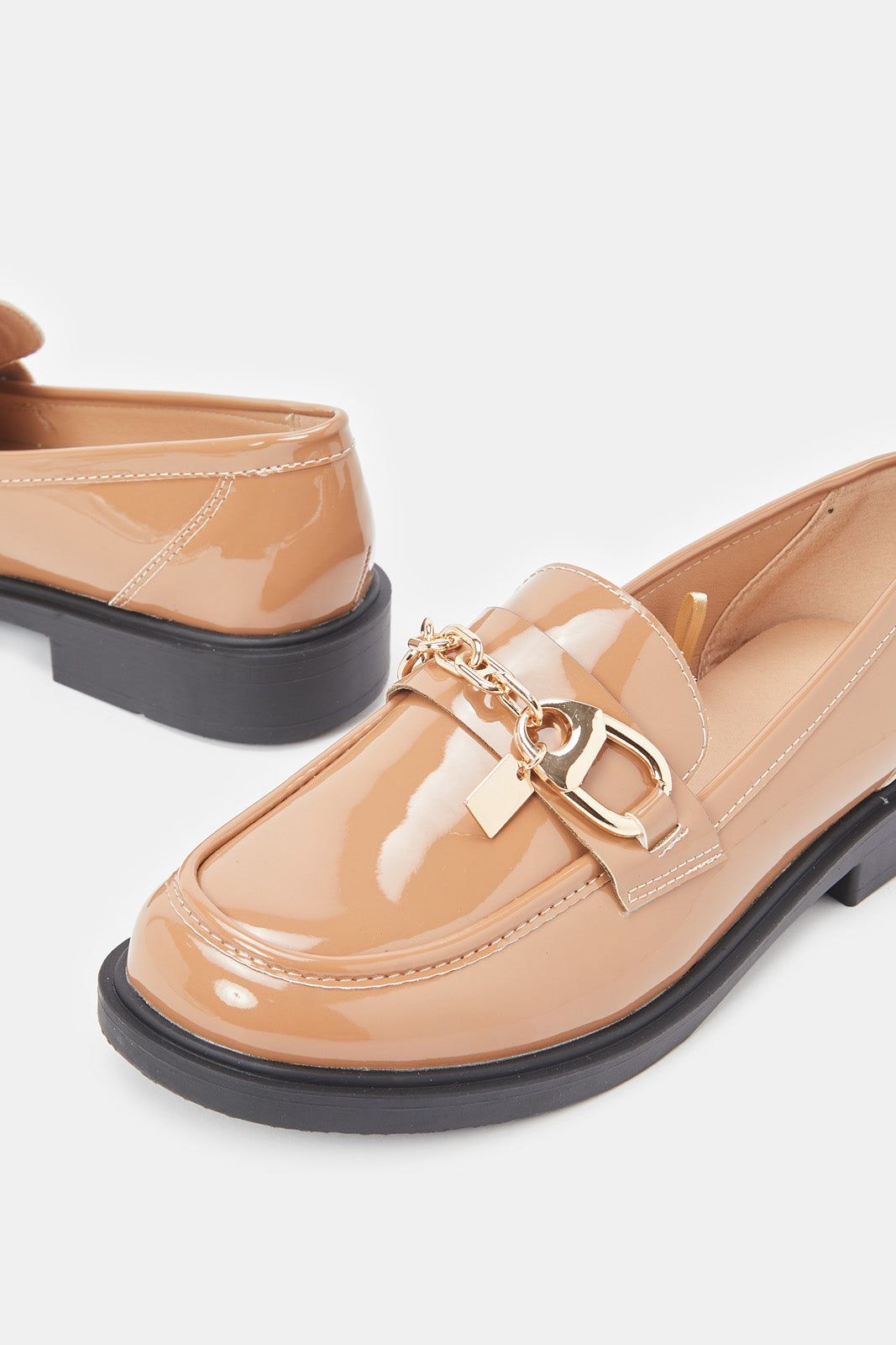 Women Beige Patent Loafer sold by Redtag product image thumbnail 3