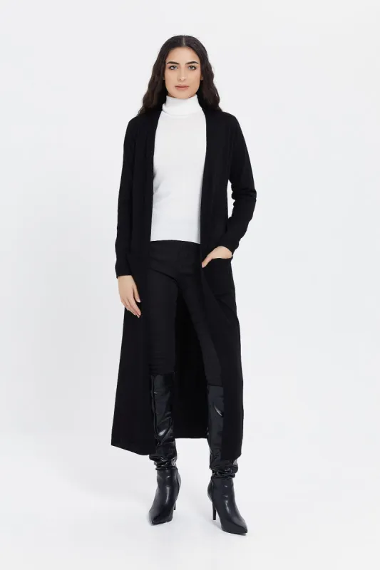 Women Black Knitted Cardigan sold by Redtag