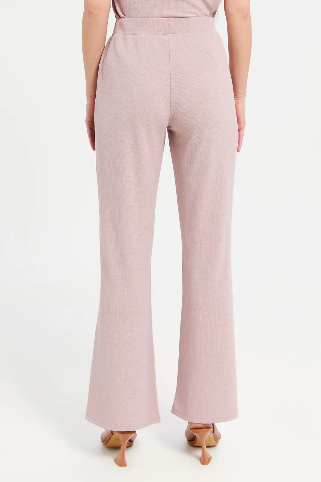Women Lilac Ribbed Trousers sold by Redtag product image thumbnail 3