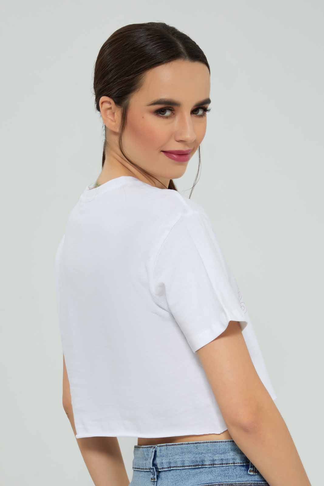 White Cropped T-Shirt For Women sold by Redtag product image thumbnail 4
