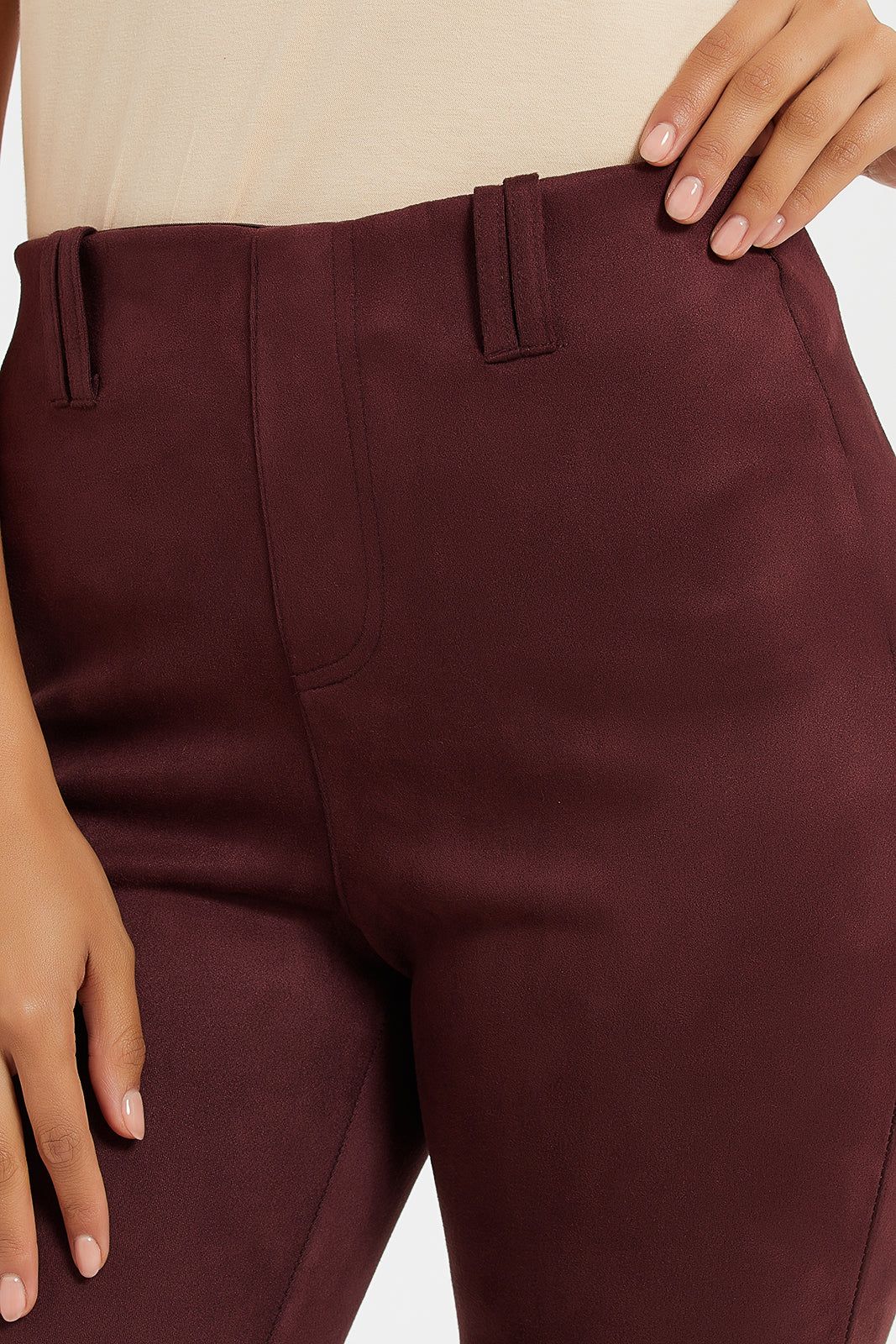 Women Burgundy Wide Leg Pants sold by Redtag product image thumbnail 4