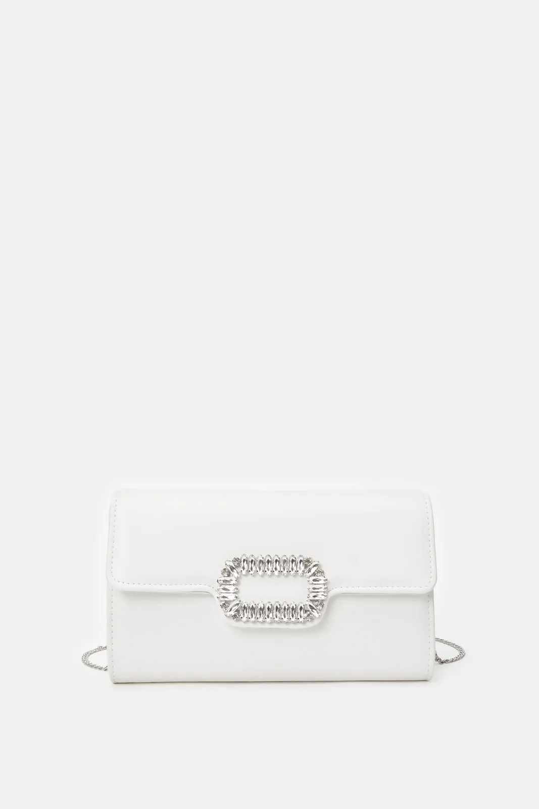 Women White Embellished Clutch Bag sold by Redtag