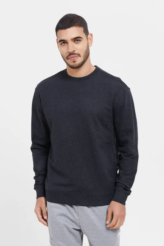 Men Charcoal Crew Neck Sweatshirt sold by Redtag