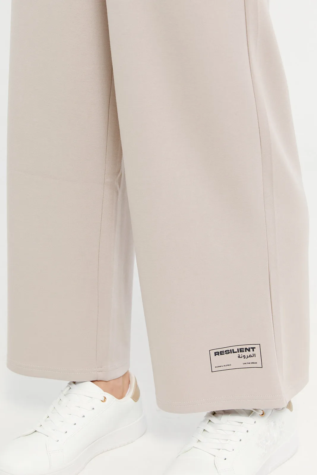 Women Beige Straight Leg Active Pants sold by Redtag product image thumbnail 5