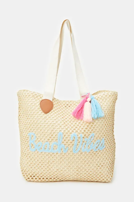 Women Beige Beach Vibes Bag sold by Redtag