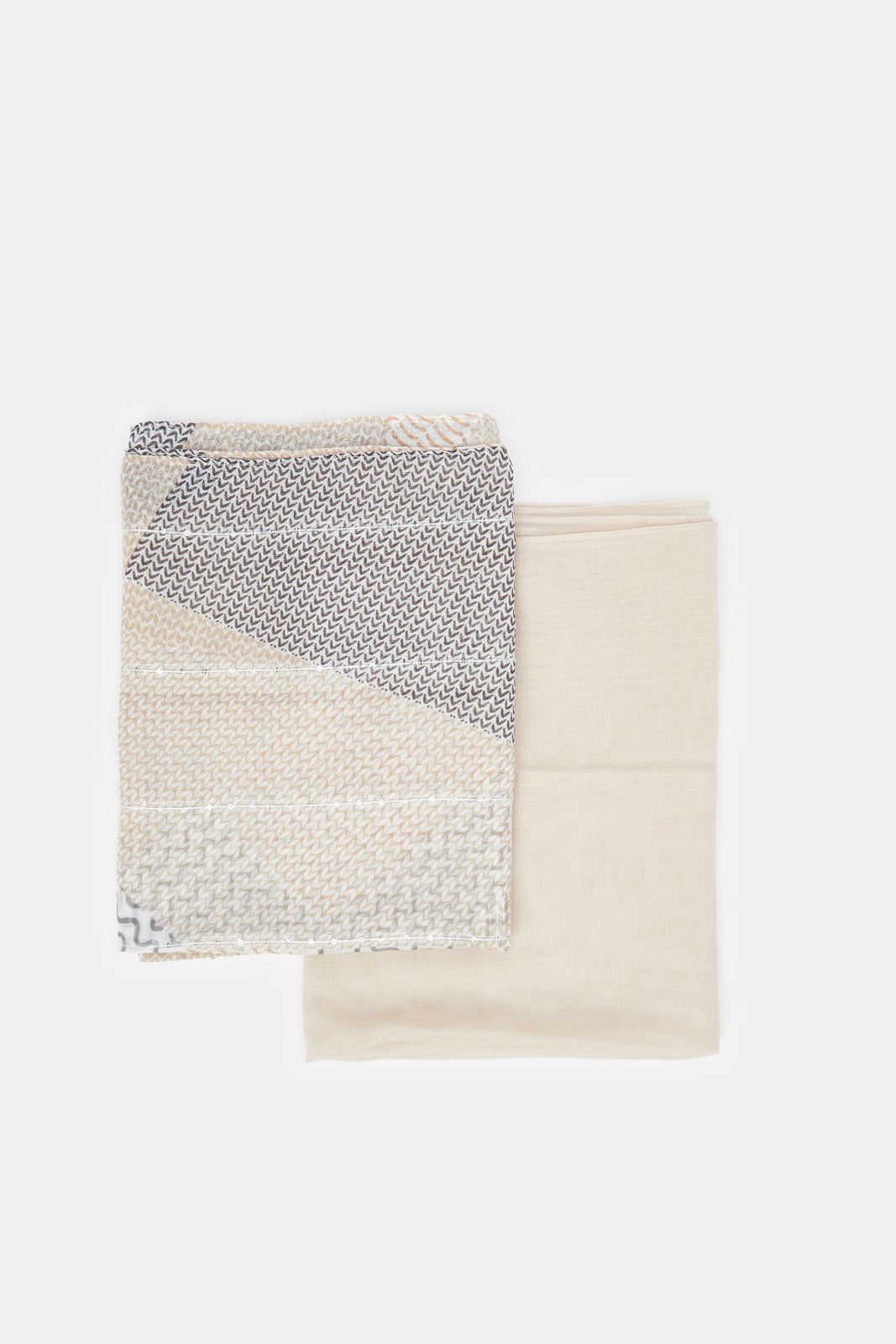 Women Beige Printed Scarf Set (Pack of 2) sold by Redtag