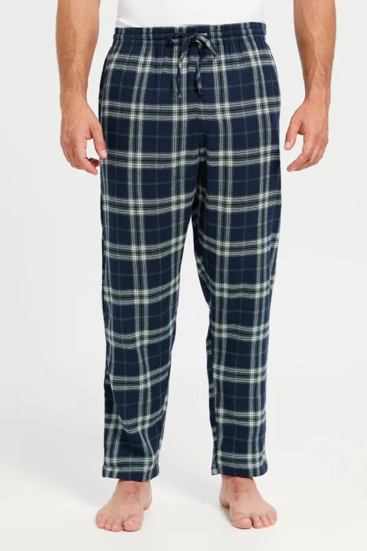 Men Blue Checkered Pyjama Bottom sold by Redtag