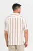 Men White And Orange Striped Resort Shirt sold by Redtag