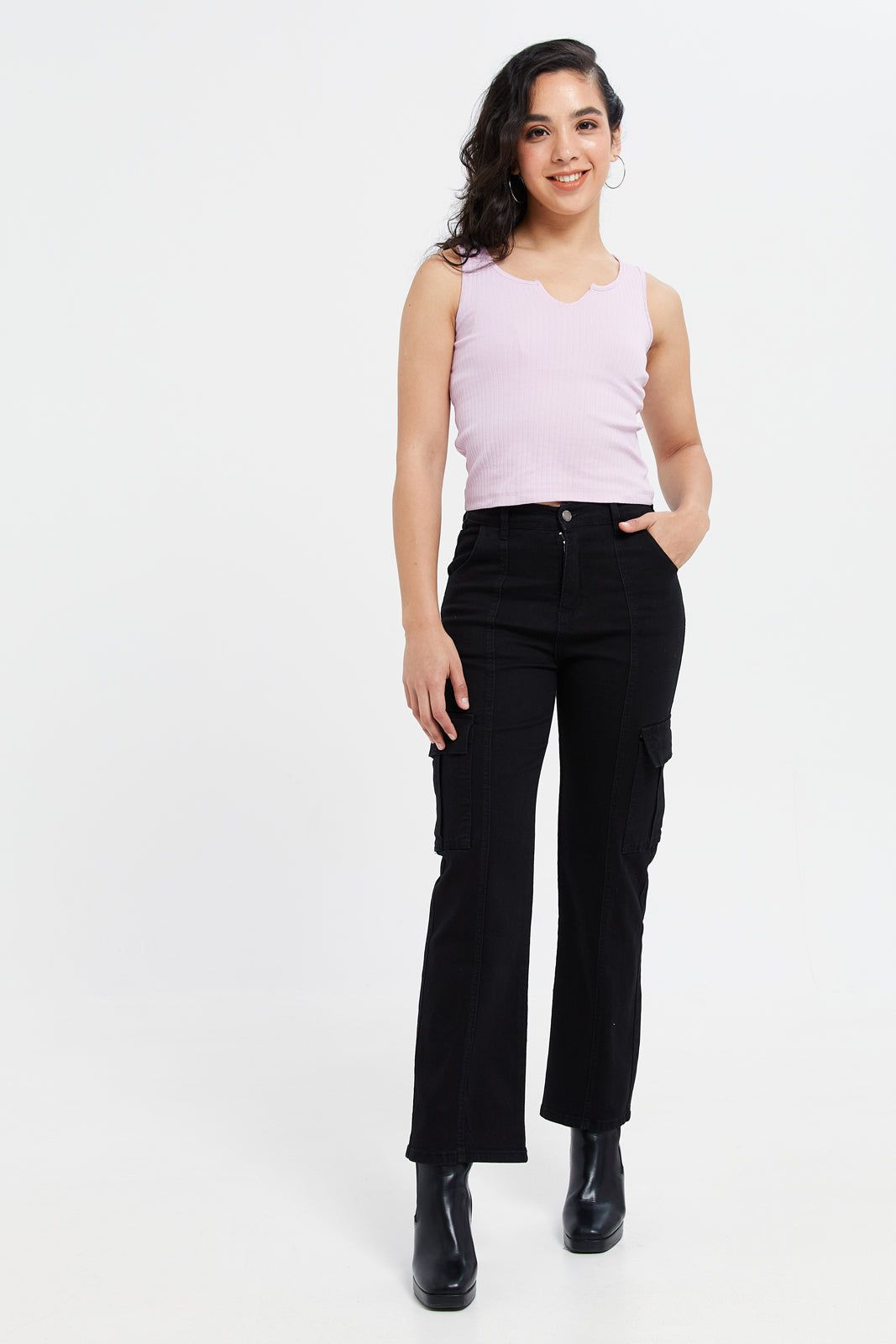 Women Lilac V-Neck Sleeveless Vest sold by Redtag product image thumbnail 2