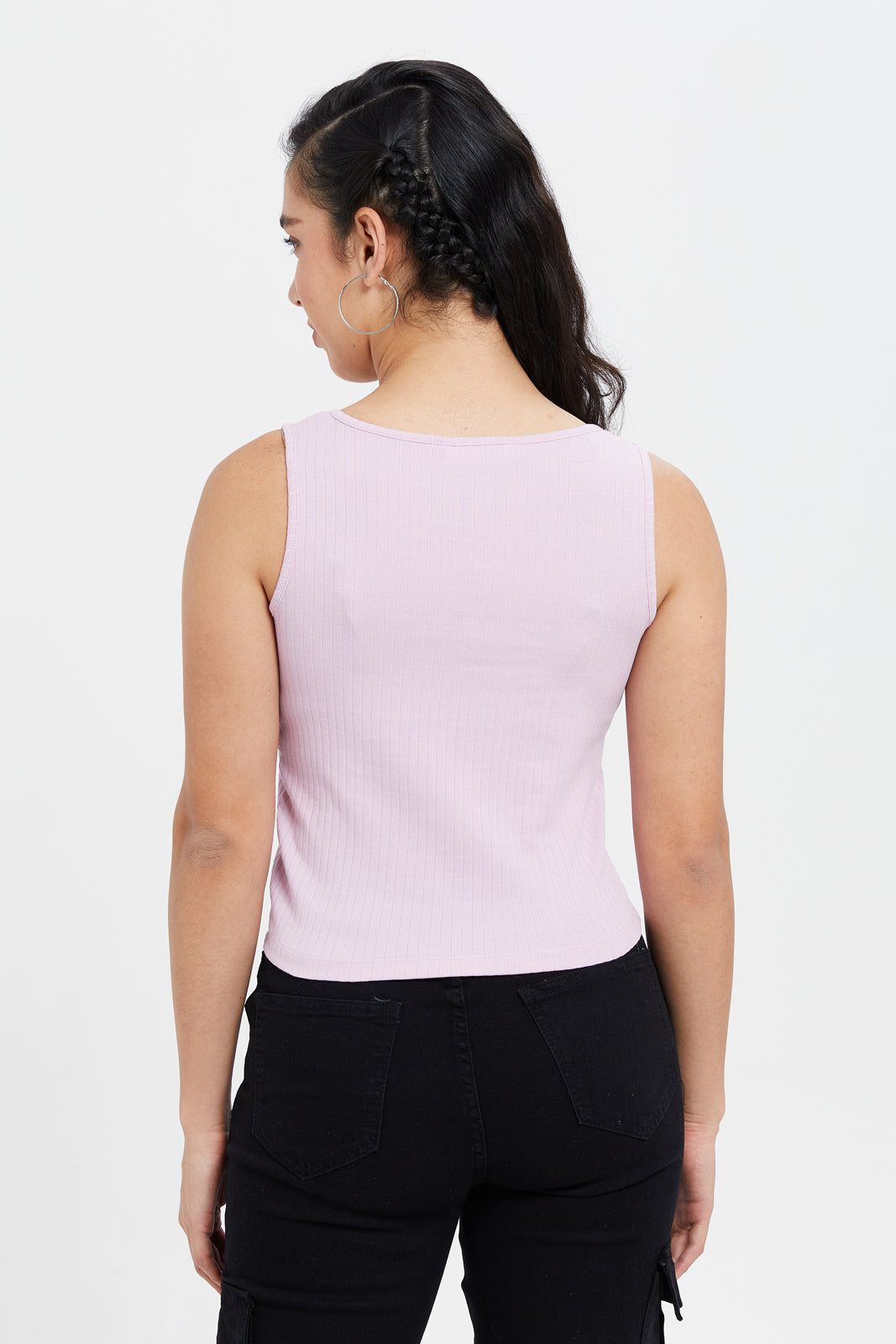 Women Lilac V-Neck Sleeveless Vest sold by Redtag product image thumbnail 3