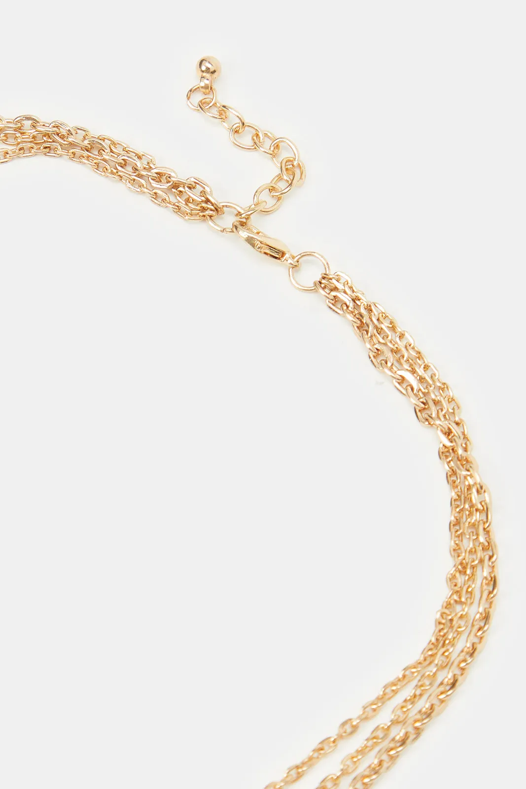 Women Gold Embellished Layered Necklace sold by Redtag product image thumbnail 3