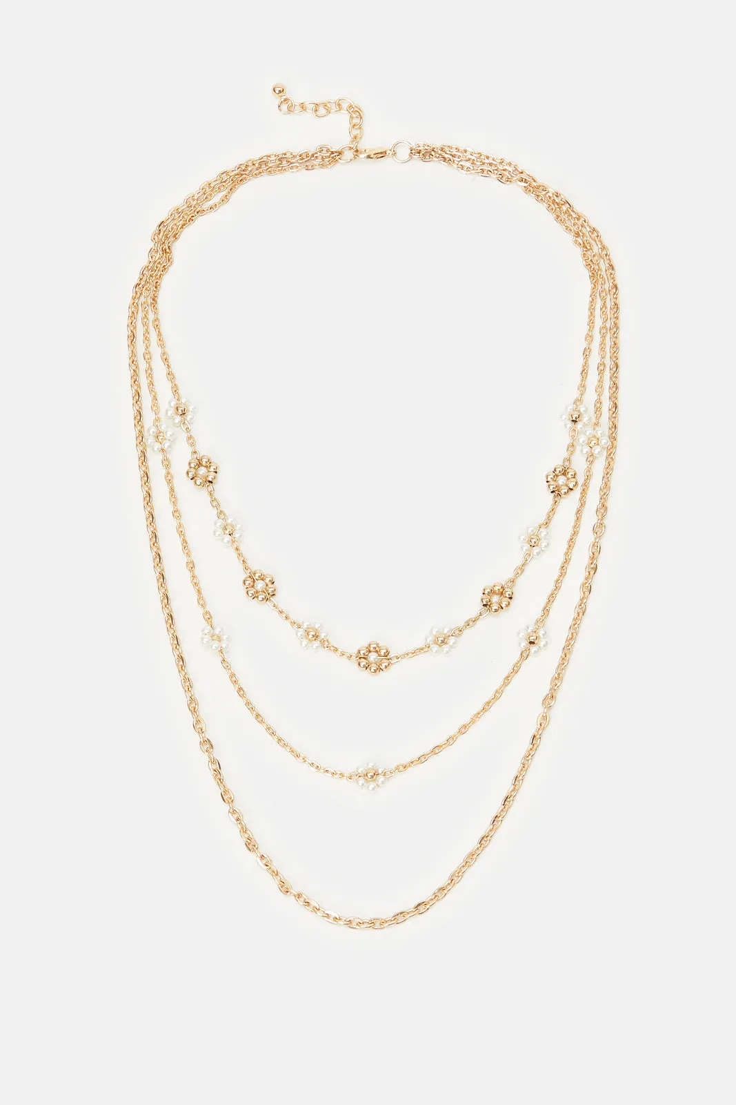 Women Gold Embellished Layered Necklace sold by Redtag