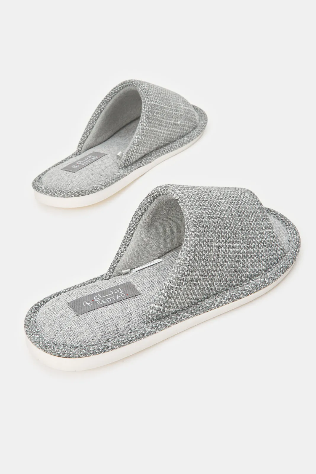 Men Grey Textured Slipper sold by Redtag product image thumbnail 4