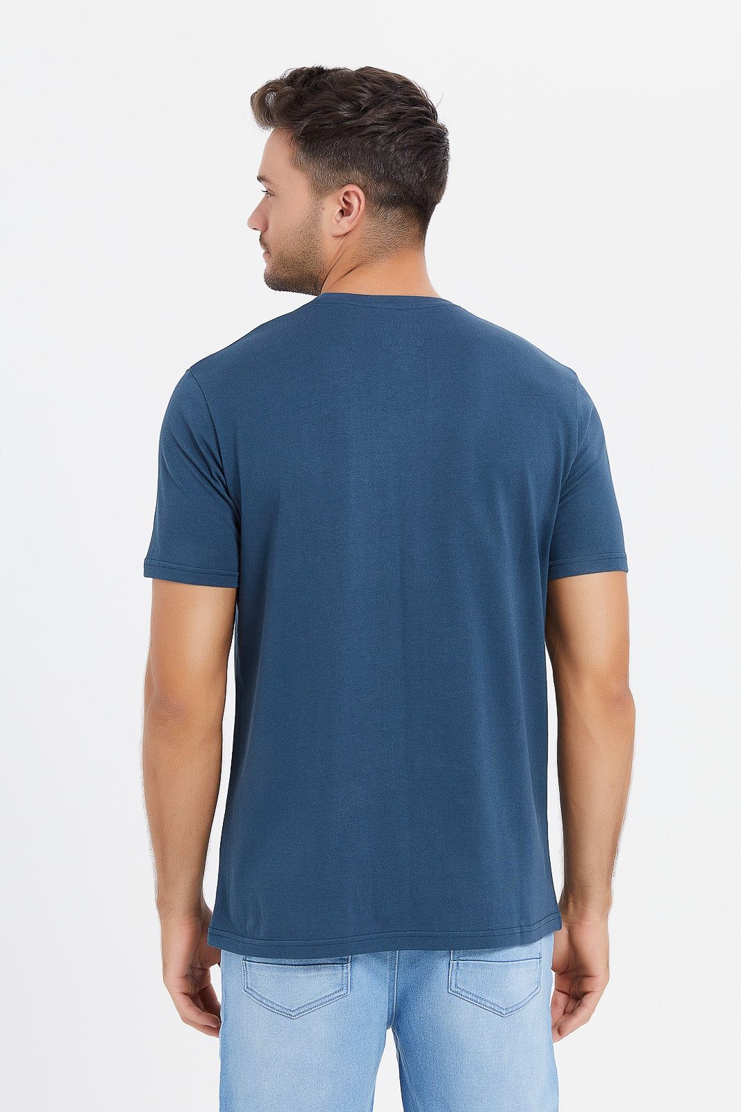 Men Blue Graphic T-Shirt sold by Redtag product image thumbnail 3