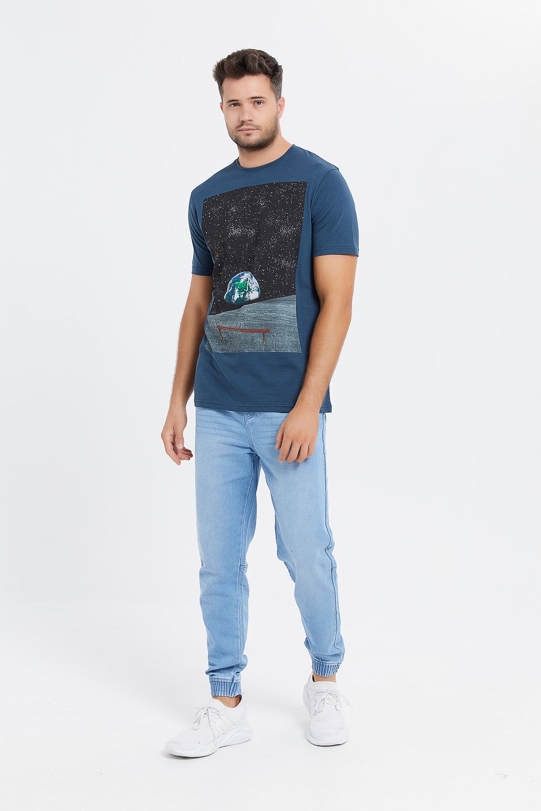 Men Blue Graphic T-Shirt sold by Redtag product image thumbnail 2
